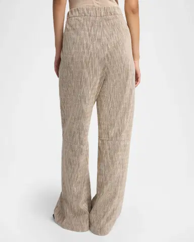 Giorgio Armani Pleated Cotton Jacquard Tapered-Leg Trousers | Thumbnail 3 Giorgio Armani Pleated Cotton Jacquard Tapered-Leg Trousers | Thumbnail 3