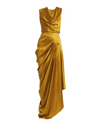 Valentino Garavani Cowl-Neck Sleeveless Draped Silk Maxi Dress | Thumbnail 1 Valentino Garavani Cowl-Neck Sleeveless Draped Silk Maxi Dress | Thumbnail 1