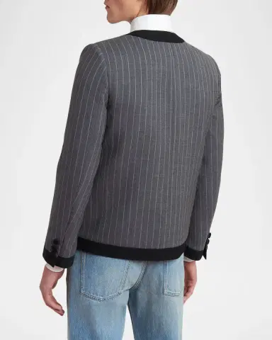 Valentino Garavani Men's Pinstripe Wool Jacket | Thumbnail 3