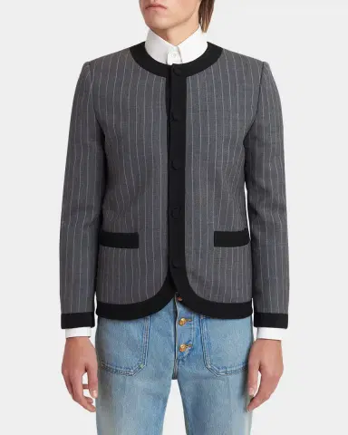 Valentino Garavani Men's Pinstripe Wool Jacket | Thumbnail 4
