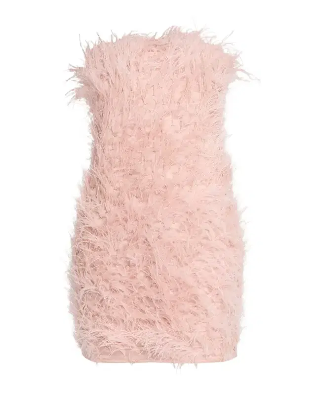Juniper Strapless Faux Feather Mini Dress