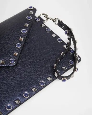 Valentino Garavani Medium Rockstud & Rhinestone Flat Pouch Bag | Thumbnail 6 Valentino Garavani Medium Rockstud & Rhinestone Flat Pouch Bag | Thumbnail 6