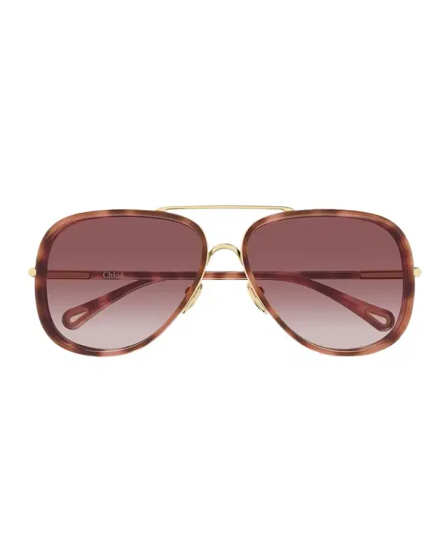 60mm Metal & Acetate Aviator Sunglasses