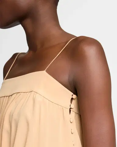 Saint Laurent Silk Crepe De Chine Balloon Midi Dress | Thumbnail 5