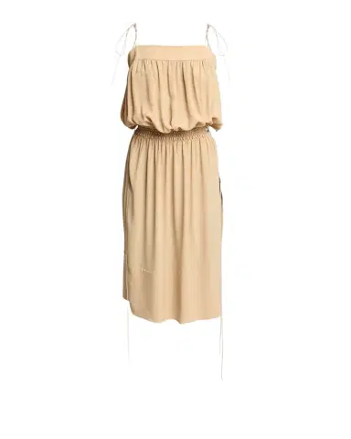 Saint Laurent Silk Crepe De Chine Balloon Midi Dress | Thumbnail 1