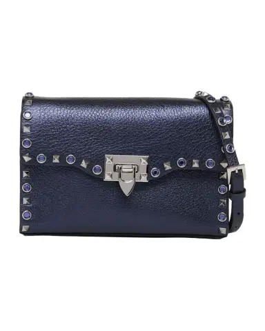 Valentino Garavani Small Rockstud & Rhinestone Metallic Leather Crossbody Bag | Thumbnail 1 Valentino Garavani Small Rockstud & Rhinestone Metallic Leather Crossbody Bag | Thumbnail 1