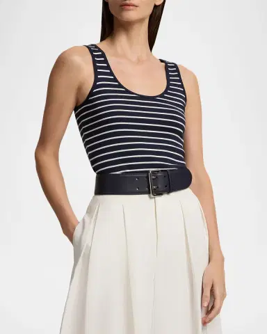 Ralph Lauren Collection Ellis Rib-Knit Striped Tank Top | Thumbnail 4