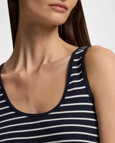 Ralph Lauren Collection Ellis Rib-Knit Striped Tank Top | Thumbnail 5