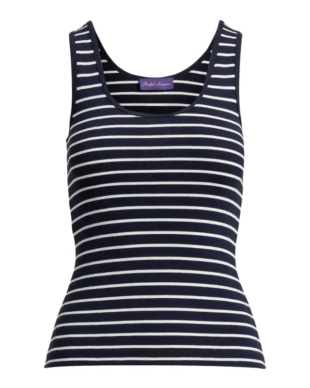 Ellis Rib-Knit Striped Tank Top