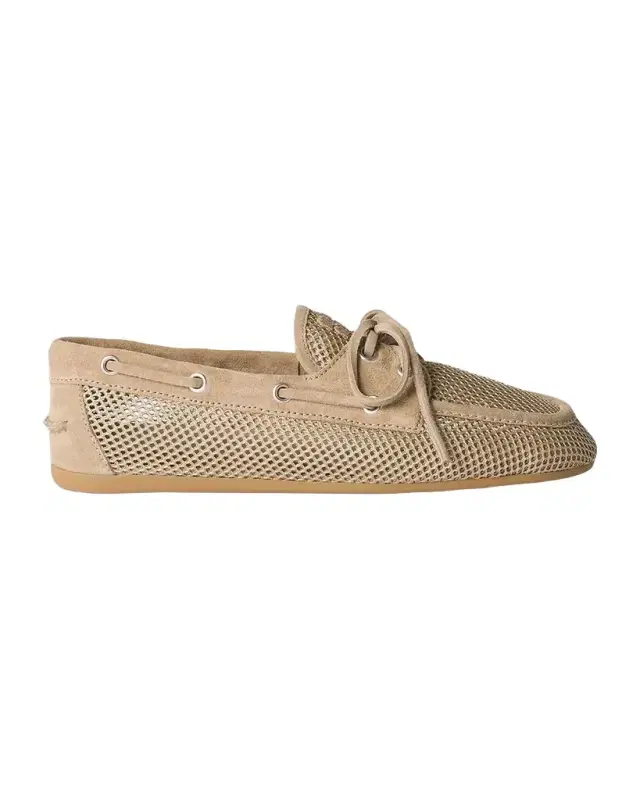 Miu Miu Suede Mesh Moccasins