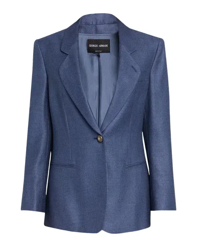 Giorgio Armani Single-Breasted Silk Blazer Jacket