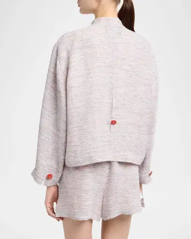 Giorgio Armani Single-Breasted Linen Caban Coat | Thumbnail 3