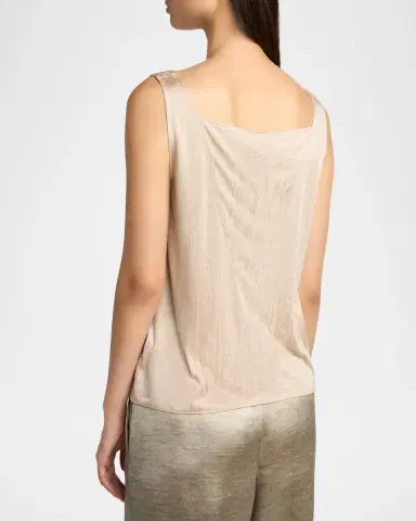 Giorgio Armani Cowl-Neck Metallic Jersey Top | Thumbnail 3