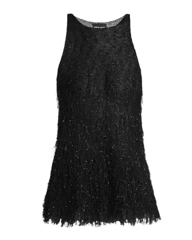 Giorgio Armani Sleeveless Beaded Fringe Knit Top | Thumbnail 1 Giorgio Armani Sleeveless Beaded Fringe Knit Top | Thumbnail 1
