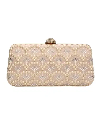 Valentino Garavani Carry Secrets Rhinestone & Pearly Stud Satin Clutch Bag | Thumbnail 1 Valentino Garavani Carry Secrets Rhinestone & Pearly Stud Satin Clutch Bag | Thumbnail 1