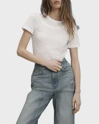 Veronica Beard Damian Layered Short-Sleeve Knit Top | Thumbnail 4