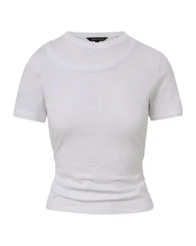 Veronica Beard Damian Layered Short-Sleeve Knit Top | Thumbnail 1