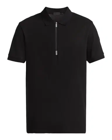 Moncler Men's Logo Cotton Piquet Half-Zip Polo Shirt | Thumbnail 1 Moncler Men's Logo Cotton Piquet Half-Zip Polo Shirt | Thumbnail 1