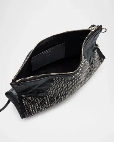 Alexander McQueen Manta Eyelet-Covered Leather Clutch Bag | Thumbnail 3