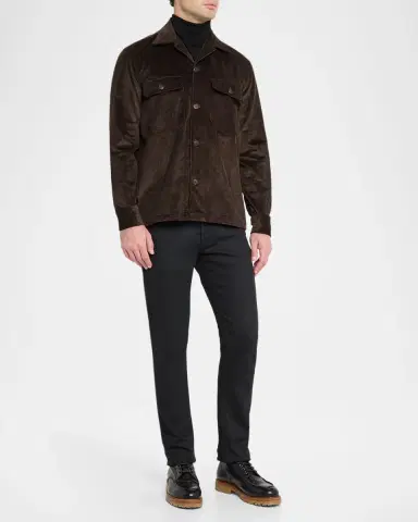Salvatore Piccolo Men's Cotton Corduroy Dual-Pocket Overshirt | Thumbnail 2 Salvatore Piccolo Men's Cotton Corduroy Dual-Pocket Overshirt | Thumbnail 2