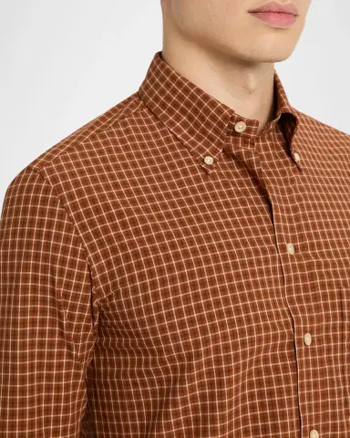 Salvatore Piccolo Men's Cotton Windowpane Plaid Sport Shirt | Thumbnail 5 Salvatore Piccolo Men's Cotton Windowpane Plaid Sport Shirt | Thumbnail 5