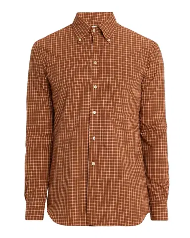 Salvatore Piccolo Men's Cotton Windowpane Plaid Sport Shirt | Thumbnail 1 Salvatore Piccolo Men's Cotton Windowpane Plaid Sport Shirt | Thumbnail 1