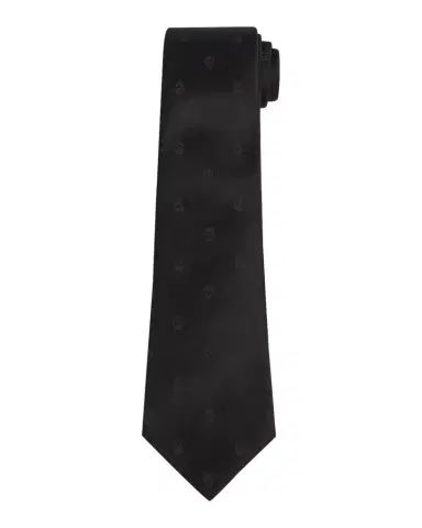 Alexander McQueen Men's Satin Skull Jacquard Tie | Thumbnail 1