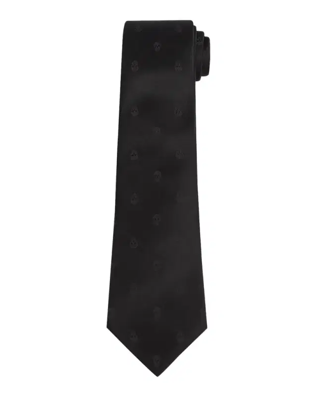 McQueen Men 's Satin Skull Jacquard Tie