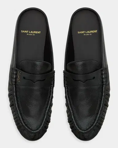 Saint Laurent Le Loafer Leather Penny Loafer Mules | Thumbnail 2