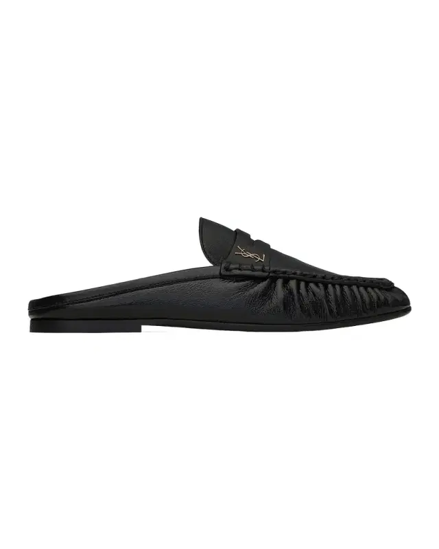 Saint Laurent Le Loafer Leather Penny Loafer Mules