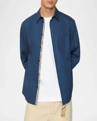 Burberry Men's Classic-Fit Cotton Poplin Button-Down Shirt | Thumbnail 2