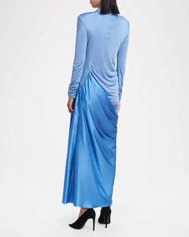 Valentino Garavani Long-Sleeve Draped Satin Maxi Dress | Thumbnail 3 Valentino Garavani Long-Sleeve Draped Satin Maxi Dress | Thumbnail 3