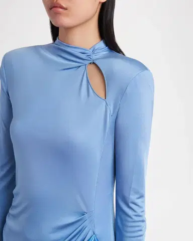 Valentino Garavani Long-Sleeve Draped Satin Maxi Dress | Thumbnail 5 Valentino Garavani Long-Sleeve Draped Satin Maxi Dress | Thumbnail 5
