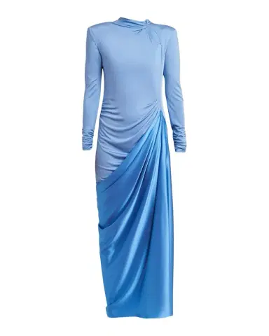 Valentino Garavani Long-Sleeve Draped Satin Maxi Dress | Thumbnail 1 Valentino Garavani Long-Sleeve Draped Satin Maxi Dress | Thumbnail 1