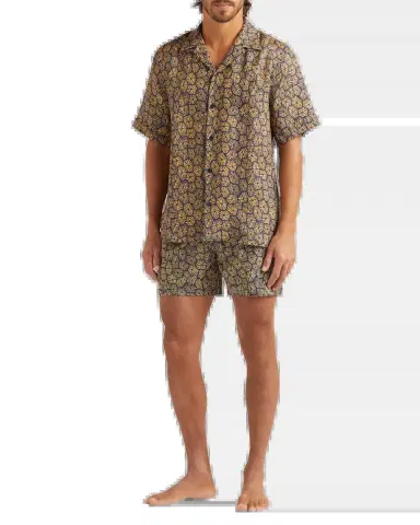 Vilebrequin Men's Linen Flower-Print Camp Shirt | Thumbnail 3 Vilebrequin Men's Linen Flower-Print Camp Shirt | Thumbnail 3