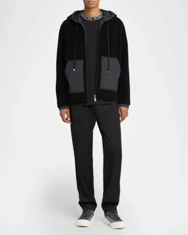 Moncler Men's Fleece Full-Zip Hoodie | Thumbnail 2