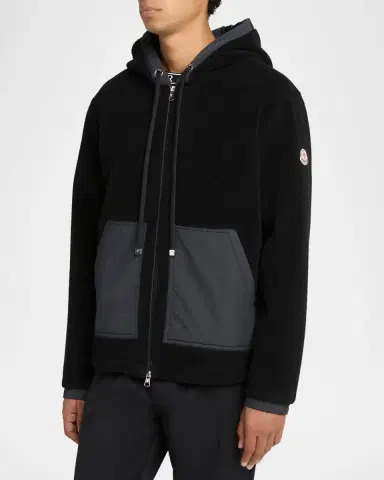 Moncler Men's Fleece Full-Zip Hoodie | Thumbnail 4