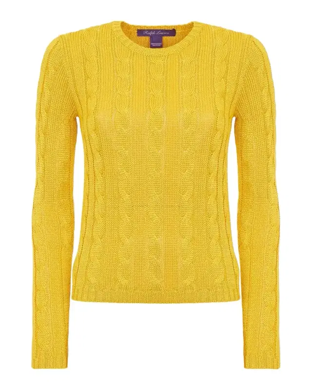 Cable-Knit Silk Crewneck Sweater