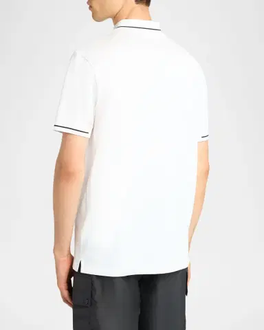 Moncler Men's Logo Patch Cotton Pique Polo Shirt | Thumbnail 3 Moncler Men's Logo Patch Cotton Pique Polo Shirt | Thumbnail 3