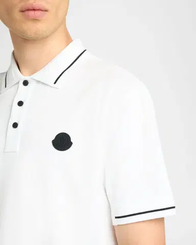 Moncler Men's Logo Patch Cotton Pique Polo Shirt | Thumbnail 5 Moncler Men's Logo Patch Cotton Pique Polo Shirt | Thumbnail 5