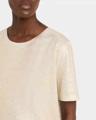 MAJESTIC FILATURES Stretch Linen Metallic Semi Relaxed Crewneck Top | Thumbnail 5