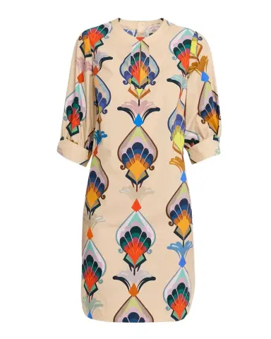 Maison Common Abstract-Print Cotton Poplin 3/4-Sleeve Dress | Thumbnail 1 Maison Common Abstract-Print Cotton Poplin 3/4-Sleeve Dress | Thumbnail 1