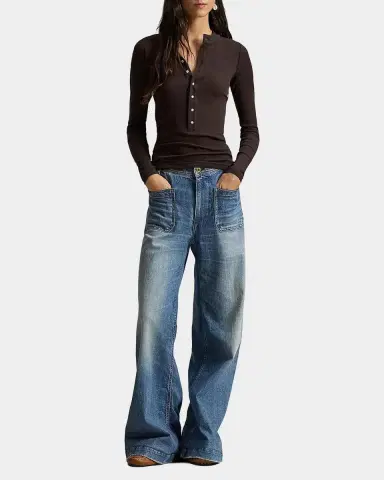 Polo Ralph Lauren Ribbed Cotton Henley Shirt | Thumbnail 2 Polo Ralph Lauren Ribbed Cotton Henley Shirt | Thumbnail 2