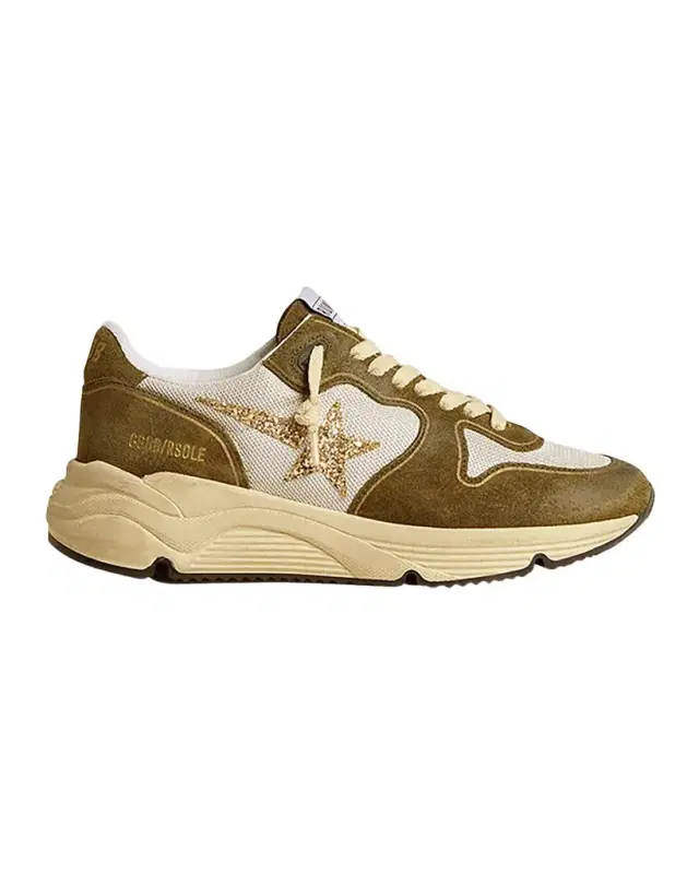 Running Sole Suede and Mesh Sneakers