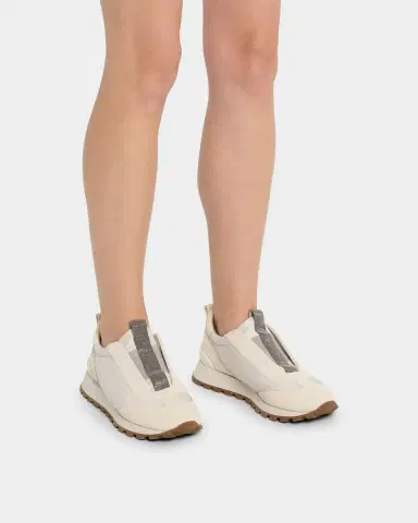 Brunello Cucinelli Monili Laceless Suede Sneakers | Thumbnail 2