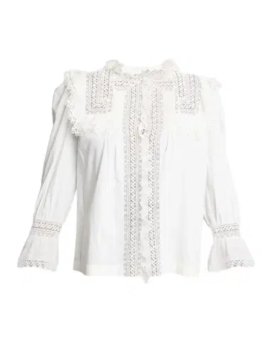 Saint Laurent Lace-Yoke Ruffle Poplin Blouse | Thumbnail 1 Saint Laurent Lace-Yoke Ruffle Poplin Blouse | Thumbnail 1