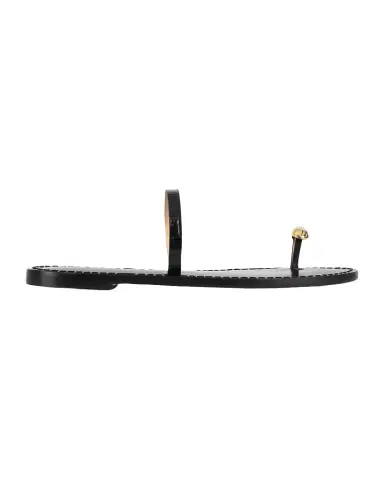 AMANU The Kibera Croc-Embossed Leather Toe-Ring Flat Sandals | Thumbnail 1