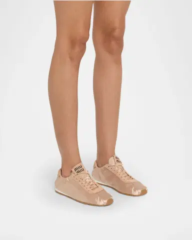 Miu Miu Satin Retro Runner Sneakers | Thumbnail 2 Miu Miu Satin Retro Runner Sneakers | Thumbnail 2