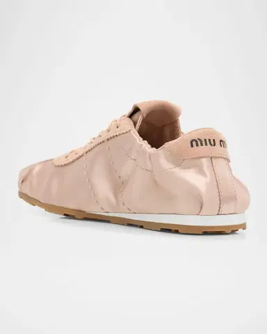 Miu Miu Satin Retro Runner Sneakers | Thumbnail 4 Miu Miu Satin Retro Runner Sneakers | Thumbnail 4