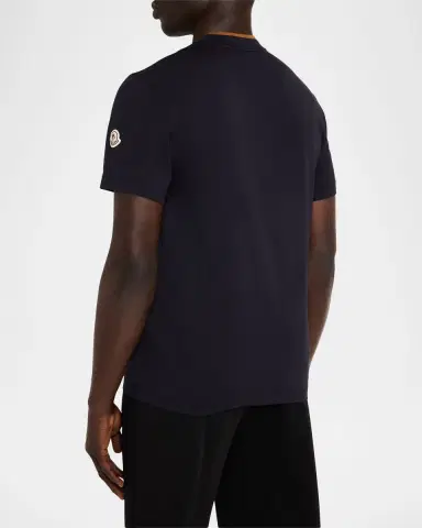 Moncler Men's Embroidered Logo Cotton T-Shirt | Thumbnail 3 Moncler Men's Embroidered Logo Cotton T-Shirt | Thumbnail 3